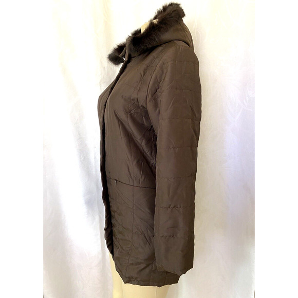 Louis Vuitton Lightweight Puffer Jacket Brown Removable Hood Fur Trim Qu… - Picture 5 of 11